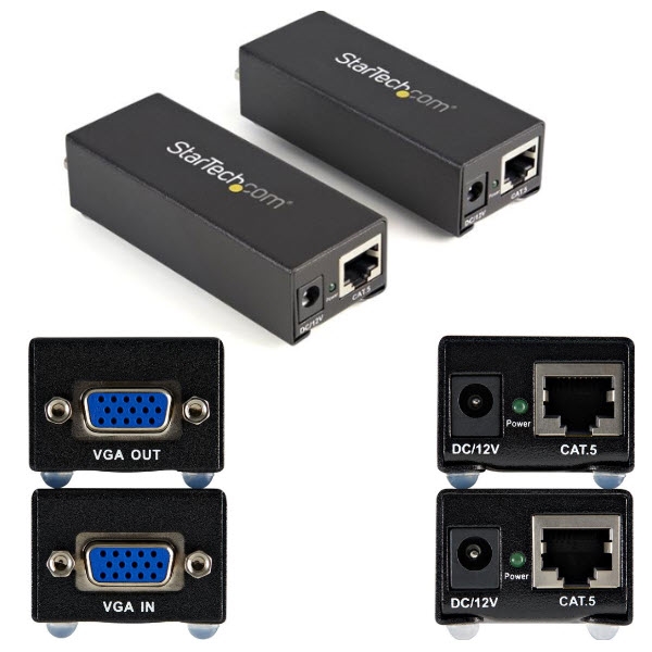 StarTech Cat5対応VGA/アナログRGBビデオディスプレイ延長器/エクステンダーセット 最大80mまで延長 送信機/受信機セットモデル ST121UTPEP