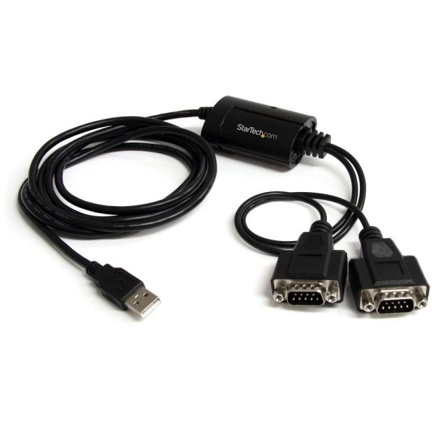 StarTech USB-RS232C シリアル変換ケーブル/1.8m/ストレート/2x D-Sub 9 ピン/オス-オス/COM番号保持機能/DB9 シリアルコンバーター アダプター ICUSB2322F