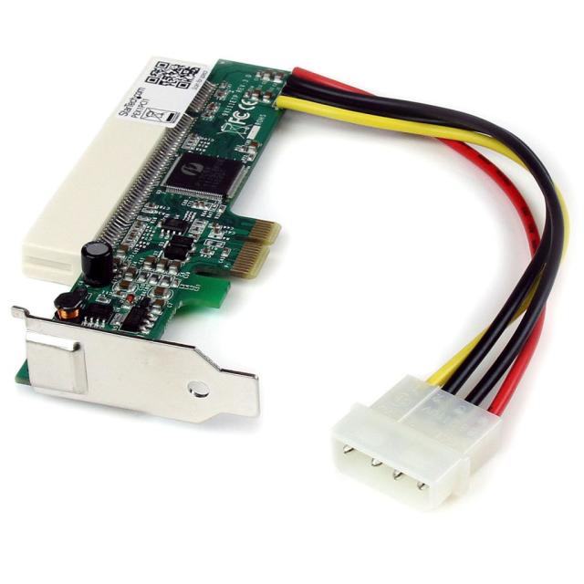 StarTech PCI Express-PCI変換カード/変換基盤 1x PCI Express x1 (オス)-1x PCIスロット(メス)/ ペリフェラル用電源 4ピン PEX1PCI1