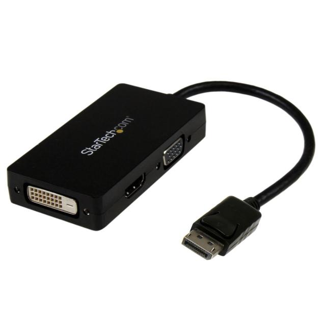StarTech DisplayPortーVGA/DVI/HDMI変換アダプタ スリーインワン・ディスプレイポート/DP変換ケーブル 1920x1200/1080p ブラック DP2VGDVHD
