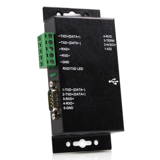 StarTech 産業用USB - 1ポートRS422/RS485シリアル変換絶縁型アダプタ サージ保護回路付き 1x USB メス - DB9 オス / ターミナルブロック 5線式 ICUSB422IS