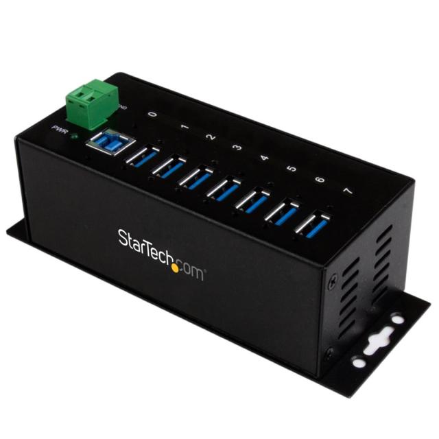StarTech 7ポート産業用USB 3.0ハブ ESD保護/350Wサージ保護 ウォールマウント対応 ST7300USBME