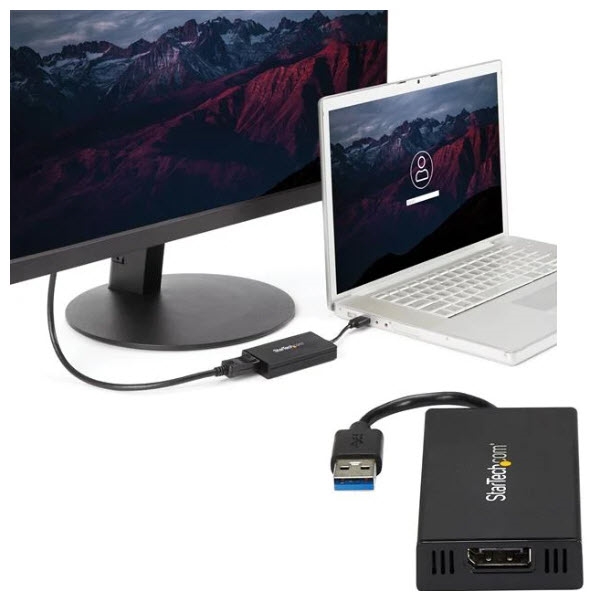 StarTech USB 3.0-DisplayPort変換アダプター/4K30Hz/DisplayLink認定/マルチモニター対応/USB Type-A接続/Windows & Mac/ブラック/USB-DP モニター 変換コネクター/ディスプレイ コンバーター USB32DP4K