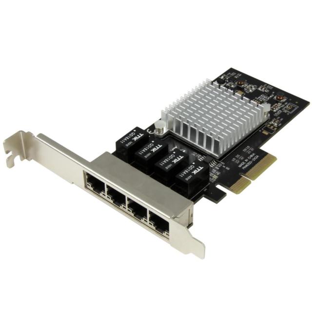 StarTech 4ポート ギガビットイーサネット増設PCI Express LANカード Intel I350チップセット搭載NIC/ネットワークアダプタカード ST4000SPEXI