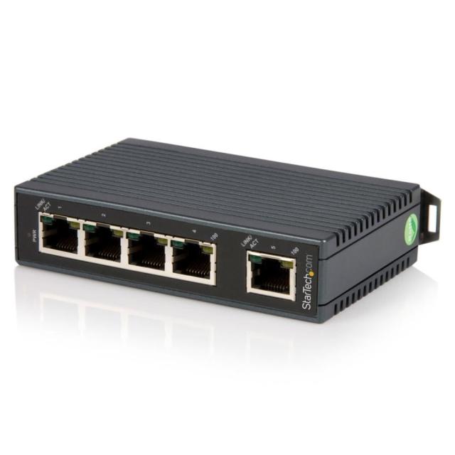 StarTech 5ポート産業用スイッチングハブHUB DINレールに取付け可能LAN用ハブ 10/100Mbps対応ネットワークハブ 12-48VDCターミナルブロック Energy Efficient Ethernet (EEE)対応 IES5102