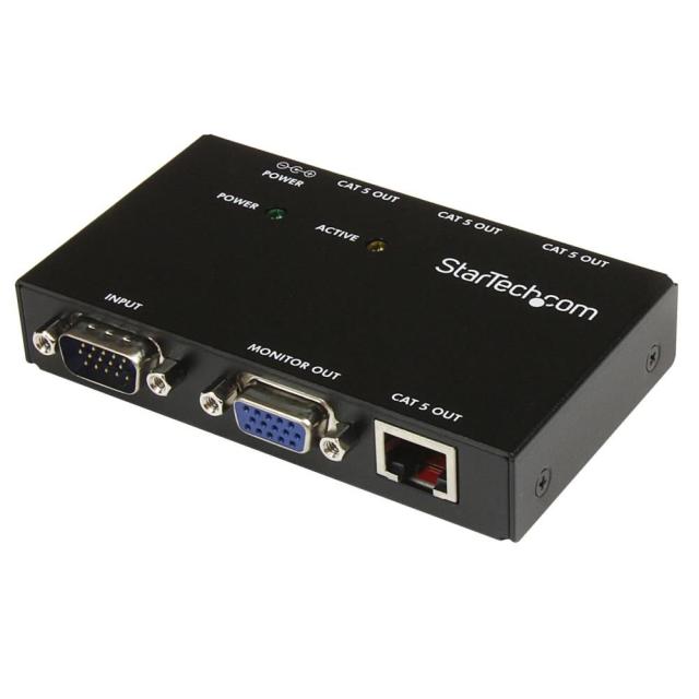 StarTech Cat5ケーブル対応4ポートVGAディスプレイエクステンダー延長器(送信機のみ) カテゴリ5 LANケーブルにて最大150m延長 最大4分配可能 ST1214T