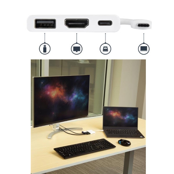 StarTech USB Type-C接続HDMIディスプレイ変換アダプタ ホワイト 4K/30Hz Thunderbolt 3 互換 60W USB Power Delivery CDP2HDUACPW
