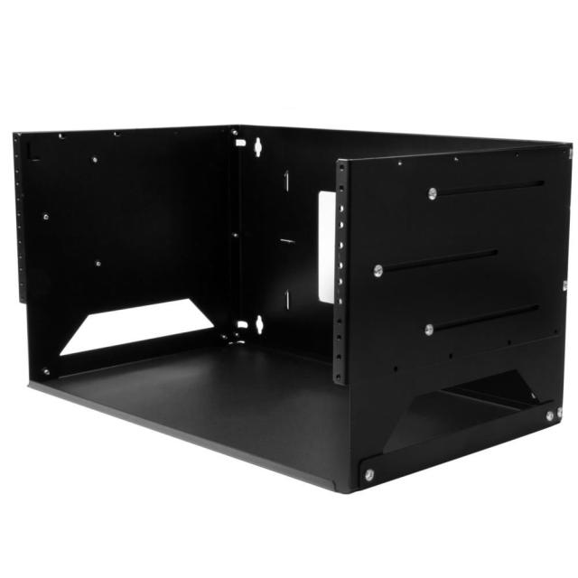 StarTech 壁掛け型ウォールラック 棚板付属 スチール製 4U ウォールマウント型サーバーラック 奥行き調整可能(30cm - 46cm) WALLSHELF4U