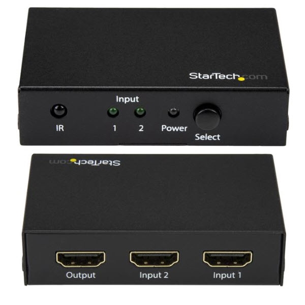 StarTech 2入力1出力HDMIディスプレイ切替器/スイッチャ—/セレクター リモコン付属 Ultra HD 4K/60Hz対応 VS221HD20