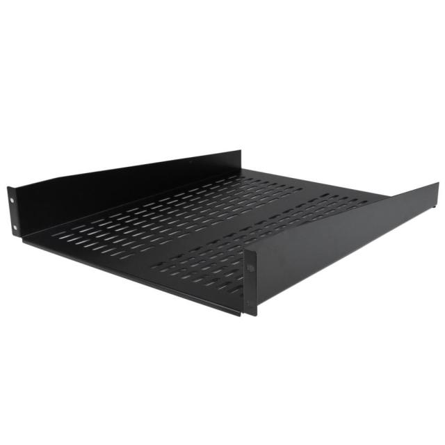 StarTech 2U 固定式サーバーラックマウント棚板 放熱用スリット付き 奥行き559mm 許容荷重22kg CABSHELF22V