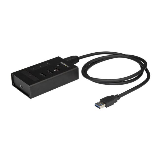 StarTech 4ポートUSBハブ 金属ケース USB-A - 3x USB-A/1x USB-C USB 3.1 Gen 1(5Gbps) 産業用USBハブ HB30A3A1CST