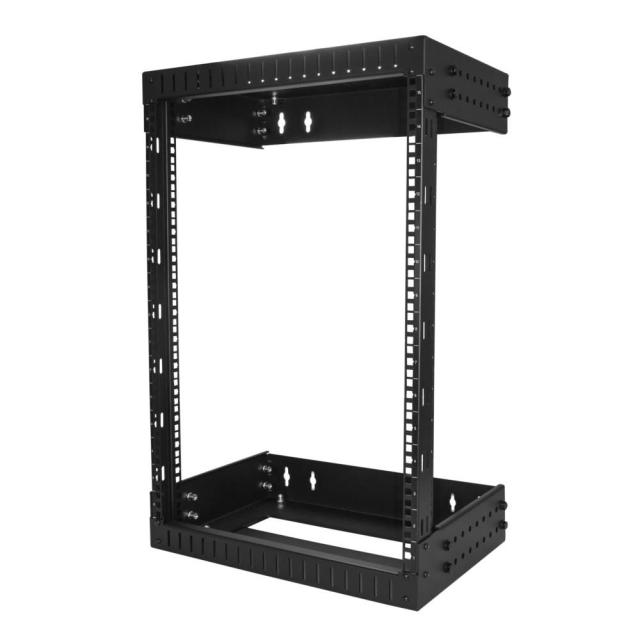 StarTech サーバーラック/オープンフレーム/ウォールマウント/19インチ/15U/2ポスト/奥行き 30.5-50.8cm/耐荷重90kg/AV、IT通信機器、ネットワークスイッチ、パッチパネル、コンピュータ データセンター ラック 壁掛けタイプ RK15WALLOA