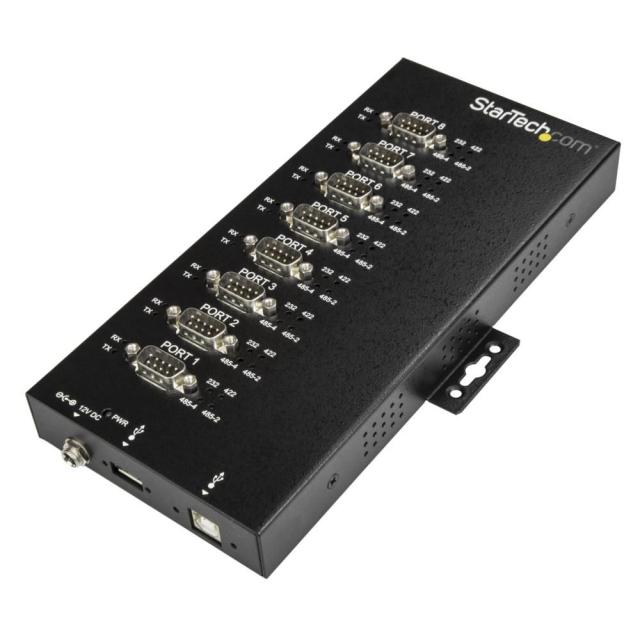 StarTech USBシリアルハブ/USB 2.0/8ポート/RS232、422、485/Windows、Linux、macOS/DINレール設置対応/産業用IP30メタル筐体 ICUSB234858I