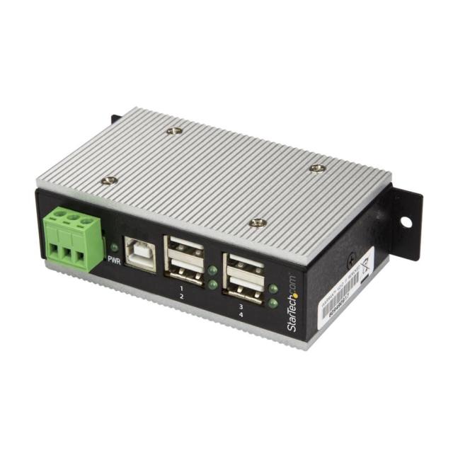 StarTech 4ポート産業用USB 2.0ハブ ESD保護/350Wサージ保護 ウォールマウント対応 HB20A4AME