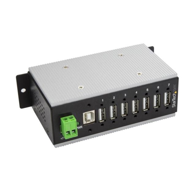 StarTech 7ポート産業用USB 2.0ハブ ESD保護/350Wサージ保護 ウォールマウント対応 HB20A7AME