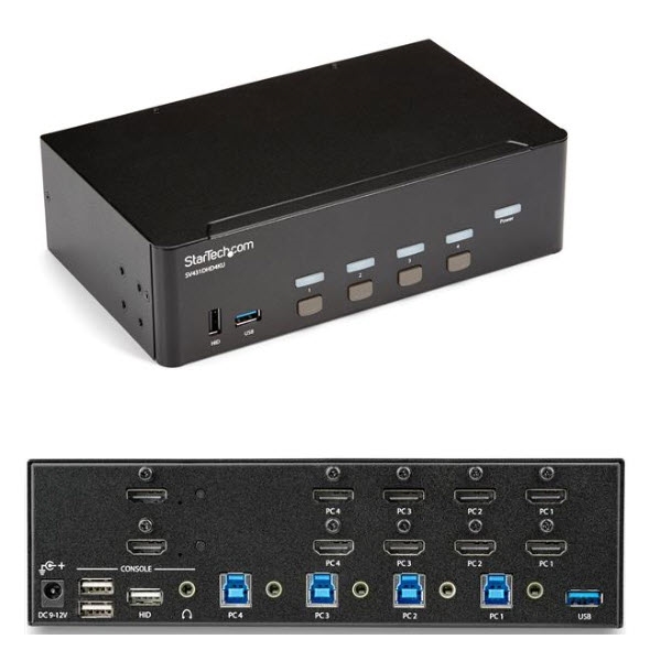 StarTech 4ポートHDMI デュアルモニター KVM スイッチ 4K/30Hz対応 SV431DHD4KU