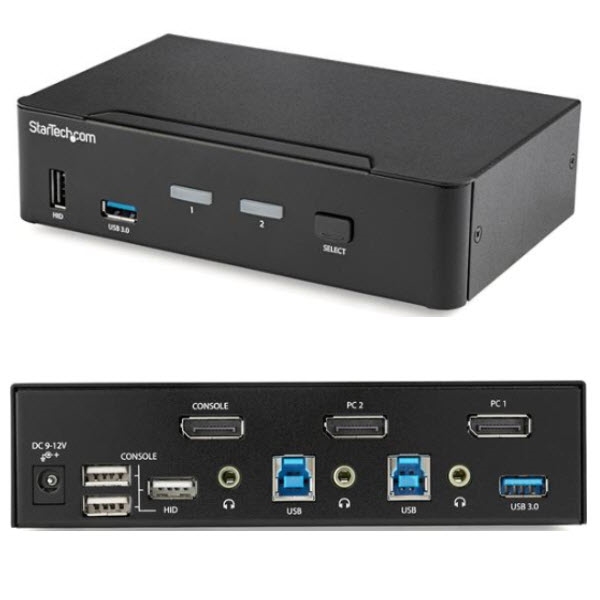 StarTech KVMスイッチ/2ポート/1画面/DisplayPort 1.2/4K60Hz/USB 3.0ハブ/オーディオ/CPU切替器 SV231DPU34K