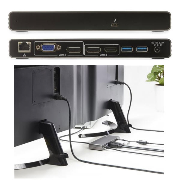StarTech Thunderbolt 3ドッキングステーション デュアル4K/60Hzモニタ対応 DP/HDMI/VGA出力 MacBook Pro/Windows対応 85W USB PD TB3DK2DHV 14,532円