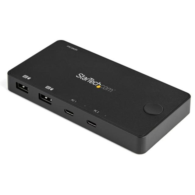 StarTech USB-Cパソコン対応2ポートKVMスイッチ 4K60Hz HDMI コンパクトUSB Type-Cパソコン切替器 USB-Cケーブル付属 バスパワー対応 MacBook/iPad Pro/ThinkPad/IdeaPad/EliteBook SV211HDUC