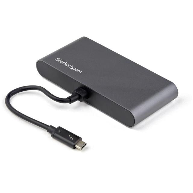 StarTech Thunderblot 3 ハブ サンダーボルト3ミニドック デュアル 4K/60Hz HDMI/2ポートUSB-Aハブ(3.2/2.0)/ギガビット有線LANポート/本体一体型28cmケーブル TB3ミニドッキングステーション Mac &amp; Windows対応 TB3DKM2HDL