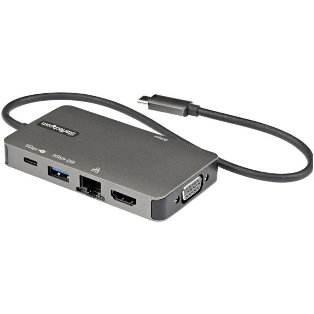 StarTech USB Type-Cマルチ変換アダプター/USB-C-4K30Hz HDMI または 1080p VGA/100W Power Deliveryパススルー対応/5Gbps USBポート x3/ギガビット有線LAN/USB-C マルチハブ DKT30CHVPD2