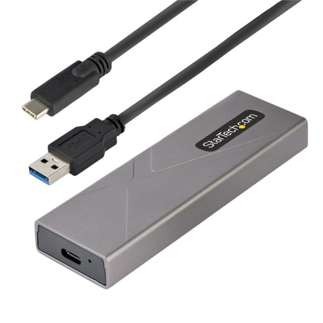 StarTech USB-C 10Gbps-M.2 NVMe & M.2 SATA SSD 外付けケース/対応外形サイズ：2230 2242 2260 2280/USB Type-C & A ホストケーブル付属/PCIe & SATA NGFF SSDアルミケース/ツールレスSSDエンクロージャ M2-USB-C-NVME-SATA