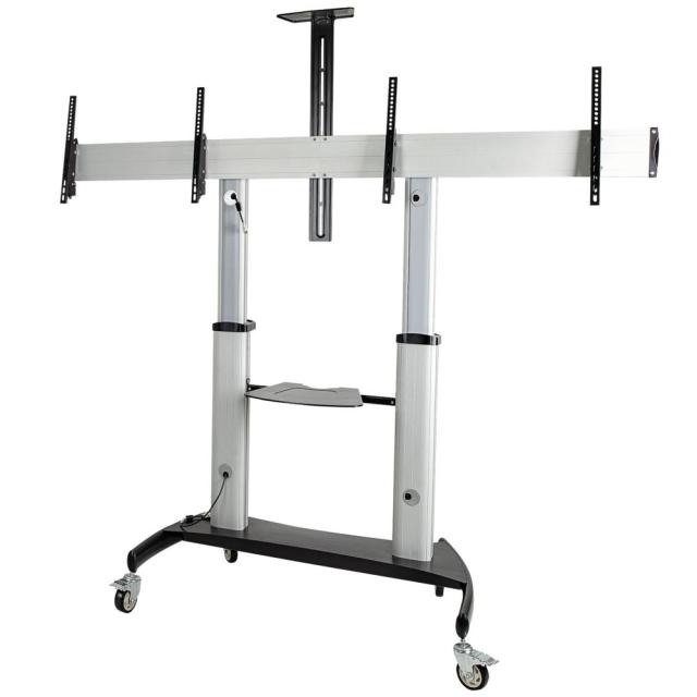 StarTech テレビスタンド/移動式/2画面/37-60インチディスプレイ/VESA対応/耐荷重各50kg/AV機器用棚板付/高さ調整可能/キャスター付/壁寄せTVスタンド・テレビ台 STNDMTVDUO 63,947円