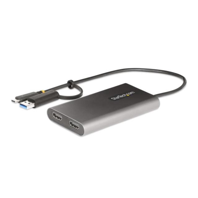 StarTech 見せびらかすアダプタ/USB-CまたはUSB 3.0繋ぎ合わせる/デュアル管する/4K60サイクル HDMI/100W USB PD通行手形スルー/万覚え帳マイコン Type-A 録画媒体 変換器 分かちあう器/マイコン 印字機C 取り替えっこ 109B-USBC-HDMI