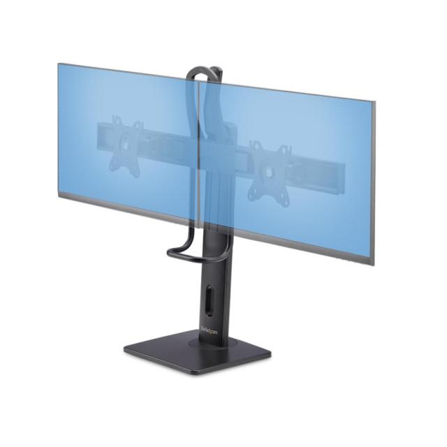 StarTech モニタースタンド/置き型/2画面/最大27インチ/耐荷重各6kg/VESA 75x75 100x100/高さ調整可能/工具不要 自立式 PC パソコン デュアルディスプレイアーム 2MC1S-MONITOR-STAND