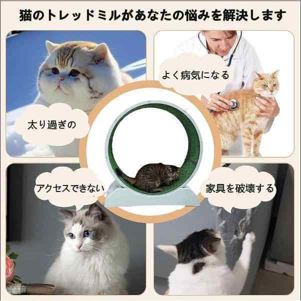 キャットホイール 猫 回し車 ロック装置内蔵 静音低ノイズ 猫専用ルームランナー 猫 ランニングホイール キャットウォーク 運動不足解消 ストレス解消 キャット