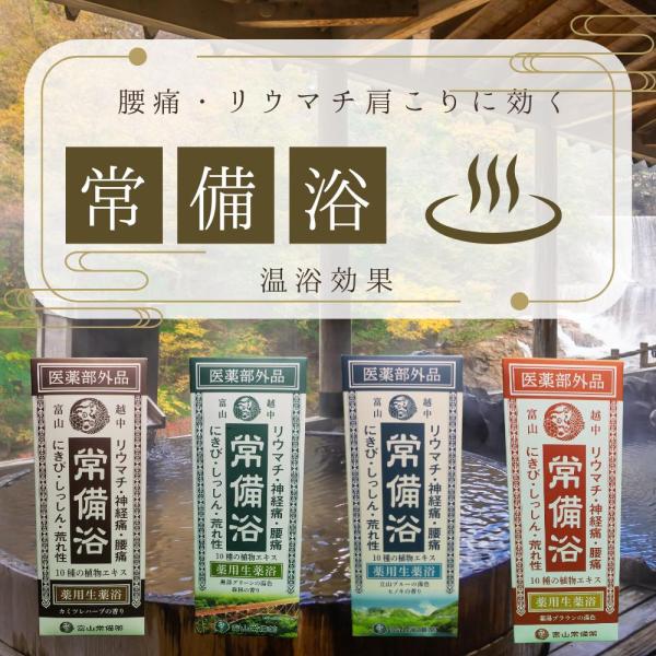 常備浴 富山常備薬 大容量400mL(20回分) 入浴剤 薬用入浴剤 温浴効果 生薬配合 肩こり 腰痛 リウマチ 神経痛 疲労回復 冷え症 全4種 【医薬部外品】