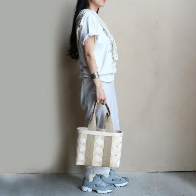 バスケット編み/白樺編み　ハンドメイドトートバッグ