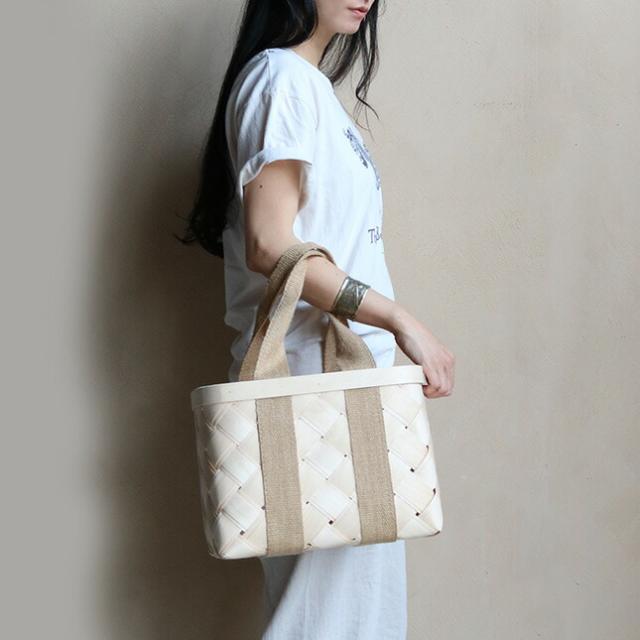 GW限定お値下げ cinq 白樺　かごバッグ　Mサイズ GW限定お値下げ cinq 白樺 かごバッグ Mサイズ - メルカリ