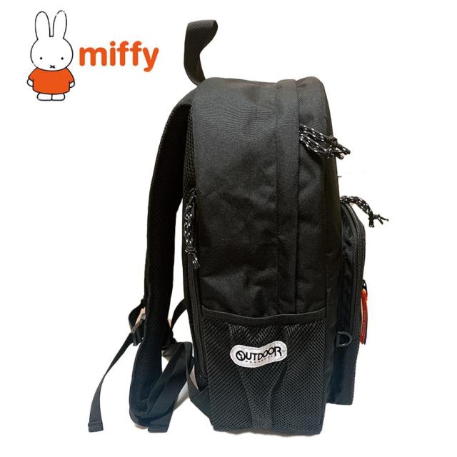 【送料無料】miffy ミッフィー OUTDOOR コラボ リュックサック Dパック ブラック 総柄 かばん ハーネス付き レディース 中高生 女の子 親子兼用 人気 おしゃれ かばん 通学 習い事 旅行 グッズ おでかけ (BN1982BK 890024)_1