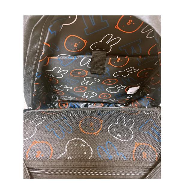 【送料無料】miffy ミッフィー OUTDOOR コラボ リュックサック Dパック ブラック 総柄 かばん ハーネス付き レディース 中高生 女の子 親子兼用 人気 おしゃれ かばん 通学 習い事 旅行 グッズ おでかけ (BN1982BK 890024)_4