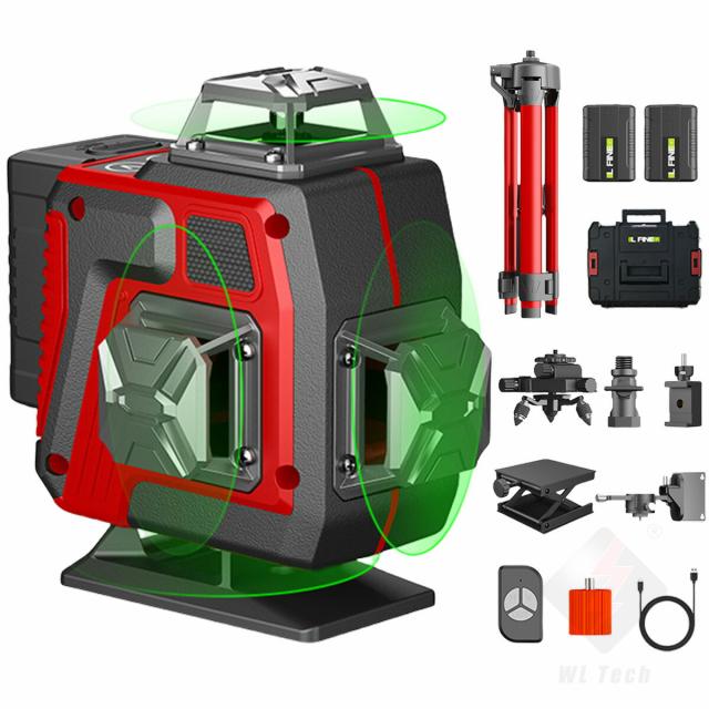 レーザー墨出し器 グリーン レーザー 水平器 16ライン 4x360°グリーンレーザー墨出し器 フルライン 高輝度 レーザーレベル 自動補正受光器対応【2026年新登場】_9