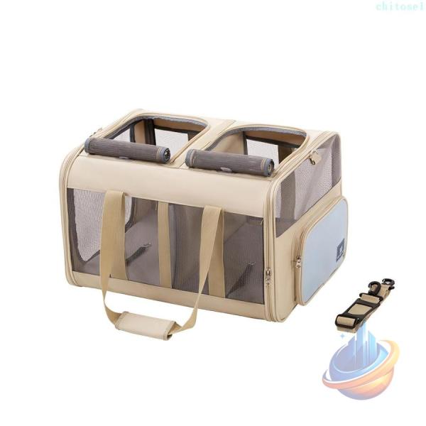 バッグ ケース 小型犬 マット付き 猫 旅行 通気 犬キャリア 17kg キャリー 2ゾンチー匹用 折りたたみ 式 ペットキャリー way 性 メッシュ窓 キャンバス ペット 6,660円