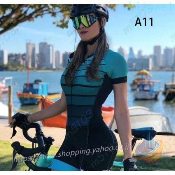 トライアスロンウェア レディース 女性 職業 トライアスロンスーツ 服 サイクリングスキンゾンチースーツボディセット ロンパース 着回し 体型カバー 上品見え