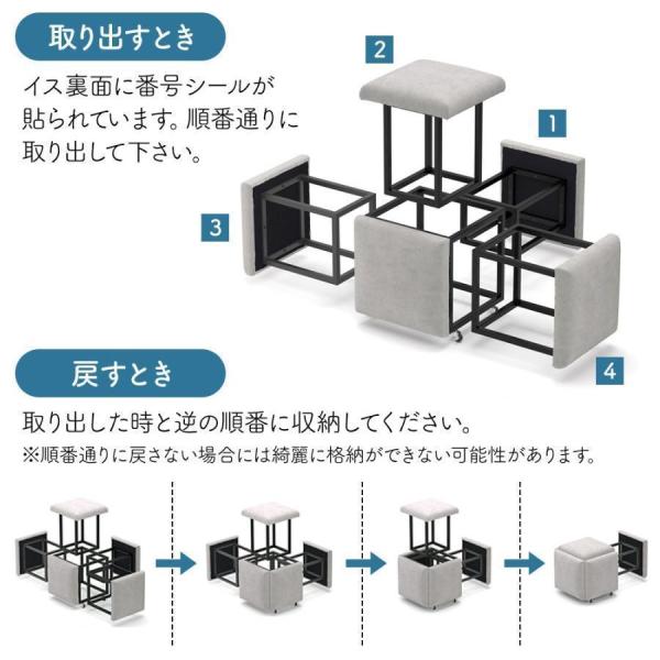5in1 スツール収納付き 収納家具 おしゃれな椅子 Welina 座って収納できる キューブ型スツール スペース節約型家具 インテリアにも最適_8