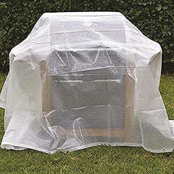 透明糸入り防水シート ターポリン 0.3mm 屋外 防水 日焼け止め Welina ハトメ付き 耐久タープ 雨除け/木材保護/建材カバーに（サイズ選択可）_1