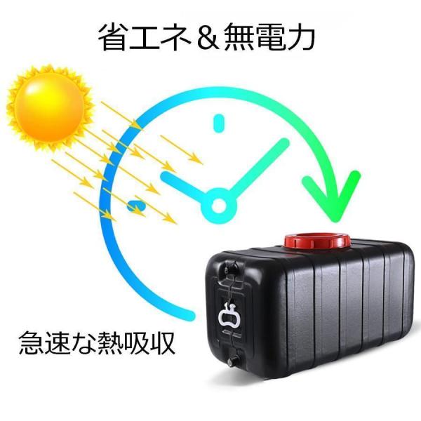 太陽熱温水器 80L 屋外シャワータンク 大容量 防災 災害時にも Welina 旅行/海水浴/水やりに 太陽光で温水 エコ給湯 ポータブル貯湯タンク_4