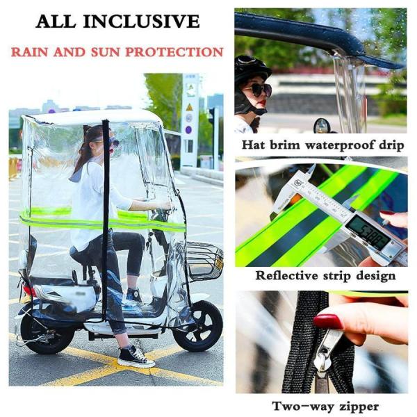 オートバイキャノピー バイク屋根 風防 サンバイザー シェードテント Welina 雨よけ/日よけに 走行時の快適性UP 取り付け簡単 モーター自転車対応_2