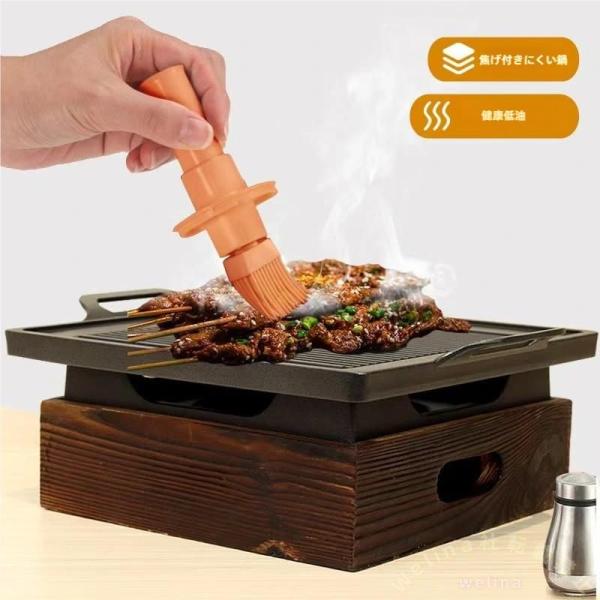 焼肉グリル 一人用 小型 無煙 韓国風 高級感 木製土台 Welina（株） 家庭用 商業用にも 正方形デザイン 焼肉トレー コンパクト おうち焼肉を格上げ