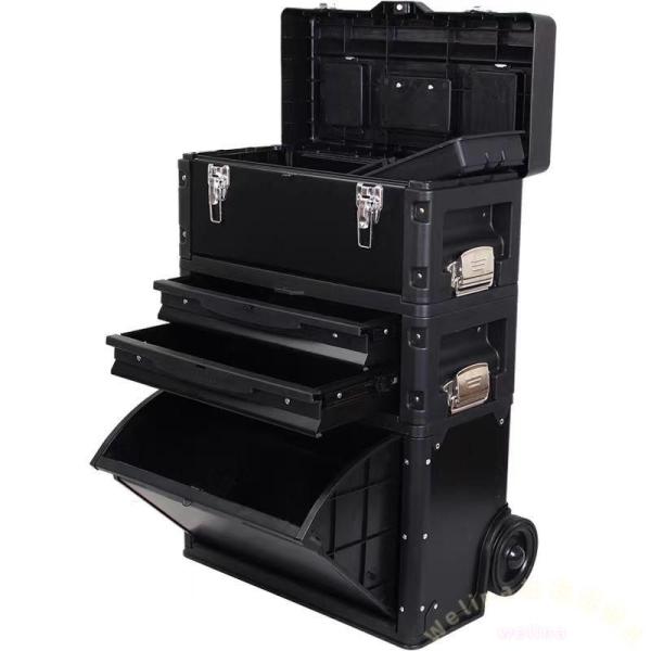3段ツールカート 工具ワゴン ツールチェスト 金属製 静音キャスター Welina DIY/プロ用 工具箱収納 台車として移動ラク 作業場・ガレージ整理に
