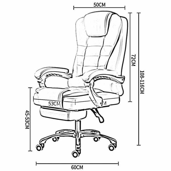 社長椅子 155°リクライニング PUレザー デスクチェア オットマン付 Welina 充填スポンジで快適 耐荷重150kg ホームオフィス/ゲーミングにも_2