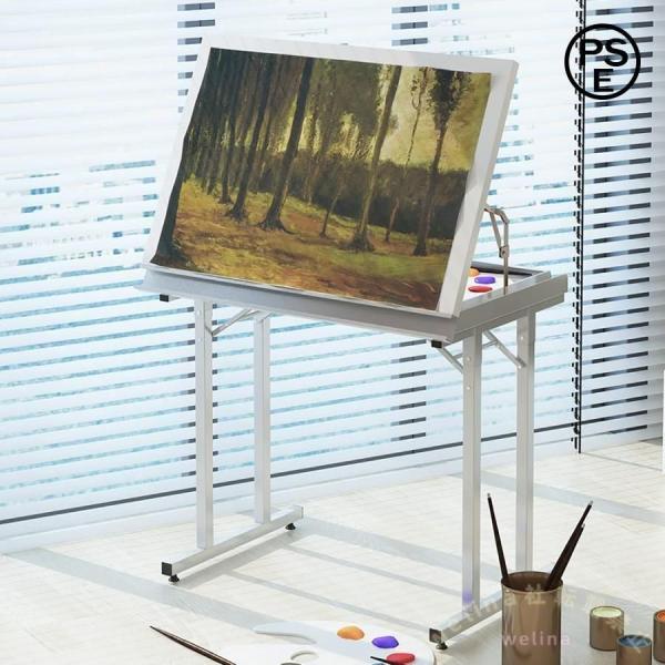 昇降デスク 製図テーブル 66×90×80cm 0〜80°角度調整 Welina 絵画/勉強/オフィスに 多機能スタンディングデスク 作業効率UP