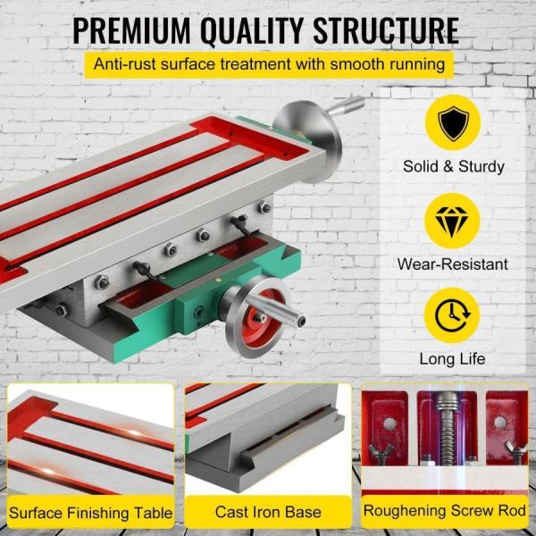 フライス加工テーブル 450×170mm 鋳鉄製 Tスロット設計 Welina ドリルスタンド用 X軸210mm Y軸110mm 精密作業台 工作用_4