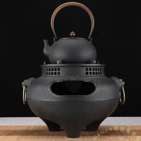 囲炉裏風 風炉 茶沸かし 湯沸かし 鋳鉄炉 Welina 茶器用 沸かし器 お茶時間 炭火風 情緒ある卓上炉 室内外対応 しっかり保温