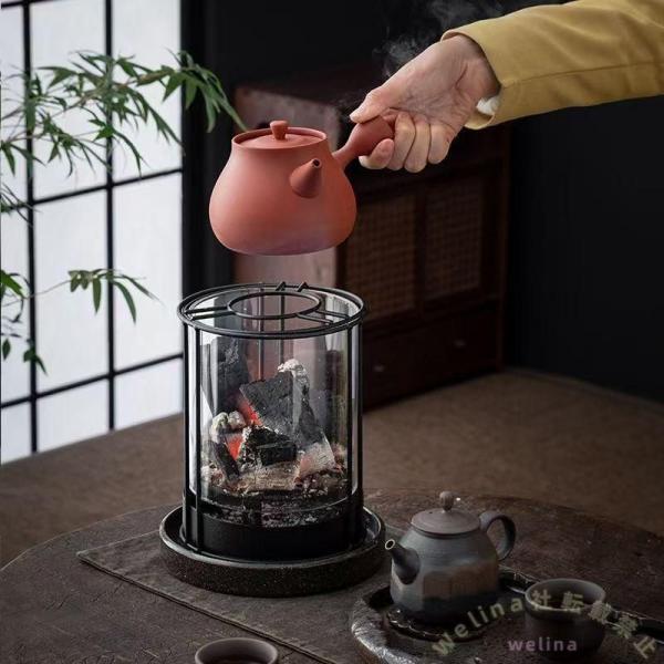 小炭炉 観火 囲炉裏 茶炉 ガラス天板 Welina 暖房 煮茶 アウトドア キャンプ 茶室 雰囲気 小暖炉 コンパクト 置き型