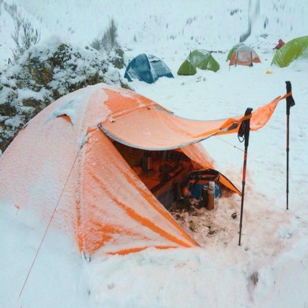 2人用ドーム型テント 軽量 二重層 スカート付き 4シーズン対応 Welina キャンプ/登山/バイク/防災に 簡単設営 3色選択 風雨に強いアウトドアテント_12